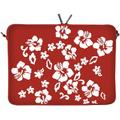 Digittrade LS107-15 Red Flower Designer Laptoptasche 15,6 Zoll (39,1 cm) Neopren Laptop-Hülle Sleeve Tasche Schutzhülle Cover Case Bag rot-weiß