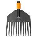 Fiskars Laubbesen, Werkzeugkopf, Klein, 11 Zinken, Breite: 21,3 cm, Kunststoff-Zinken, Schwarz/Orange, QuikFit, 1000659