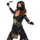 Leg Avenue 85629 3 teilig Set Stealth Ninja, Damen Karneval Kostüm Fasching, L, schwarz/Gold