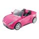 Barbie-Puppe und Auto, Barbie-Auto in glänzendem Pink, Cabrio-Auto mit schwarzem Innenraum, Sicherheitsgurte, ohne Barbie-Puppe, Geschenk für Kinder, Spielzeug ab 3 Jahre,DVX59