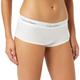 Calvin Klein Damen Hipster Boyshort Baumwolle mit Stretch, Weiß (White), S