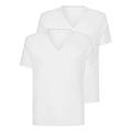 Calvin Klein Herren T-Shirts Kurzarm V Neck V-Ausschnitt, Weiß (White), L