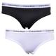 Calvin Klein Mädchen 2er Pack Slips Bikini Form Baumwolle mit Stretch, Mehrfarbig (White/Black), 8-10 Jahre