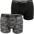 Calvin Klein Jungen 2er Pack Boxershorts Trunks Baumwolle mit Stretch, Schwarz (Black Pr/Black), 8-10 Jahre