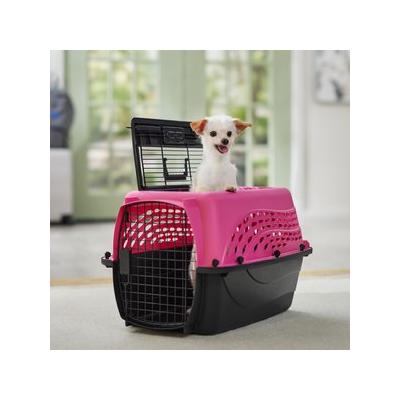 Frisco Two Door Top Load Plastic Dog & Cat Kennel, Pink, 24-in