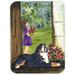 East Urban Home Little Girl w/ Her Bernese Mountain Dog Rectangle Glass Cutting Board Glass | 0.15 H x 15.38 W in | Wayfair EAAS6298 40003299