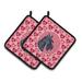 The Holiday Aisle® The Holiday Aisle Scottish Terrier Hearts Love Potholder Polyester in Pink | 7.5 W in | Wayfair THLA3869 39991484