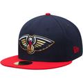 Men's New Era Navy/Red Orleans Pelicans Official Team Color 2Tone 59FIFTY Fitted Hat