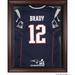 New England Patriots Super Bowl LI Champions Mahogany Framed Jersey Logo Display Case