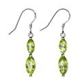 Franki Baker AA Quality Natural Green Peridot Gemstone Drop Earrings 925 Sterling Silver Cat's Eye Length:3cm