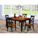 Darby Home Co Annable 5 - Piece Butterfly Leaf Rubberwood Solid Wood Dining Set Wood in Black/Brown | Wayfair DABY6244 39894037