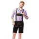 Tannhauser Kurze Lederhose Gustav mit Hosenträgern 100% Rindsleder Schwarz Echte Lederhose Herren für Oktoberfest Herren (M/50)