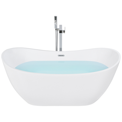 Freistehende Badewanne 170 x 77 cm Weiß Sanitäracryl Oval Modern