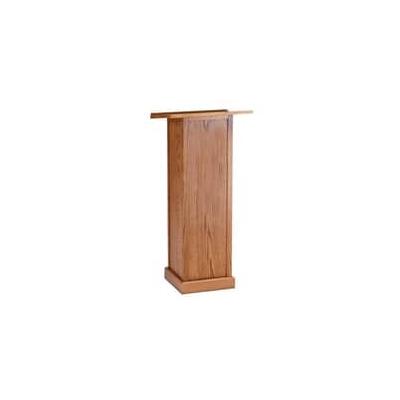 Oak Veneer Pedestal Lectern w/Optional Cross