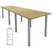 12' x 4' Standing Height Conference Table w/Round Post Legs