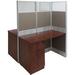 48"W x 50"D x 67"H Premium Double Add-On Cubicle w/Files