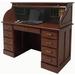 54-1/2"W Deluxe Solid Oak Roll Top Desk w/Laptop Clearance - Made in USA