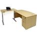 Bow Front L-Desk w/Electric Lift Height Adjustable Return