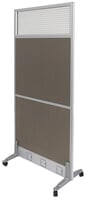 30"W x 68"H Mobile Portable Partition w/Glass Window