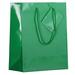 JAM Paper Glossy Gift Bags 8 x 10 x 4 Green 6/Pack Medium