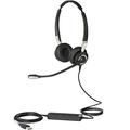 Jabra Biz 2400 II USB-A CC UC On-Ear Stereo Headset - Unified Communications Optimised Noise-cancelling Corded Headphone with HD Voice and Programmable Controller