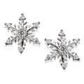 F.Hinds Womens Jewellery 9ct White Gold Cubic Zirconia Snowflake Earrings - 11mm