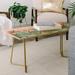 East Urban Home Jacqueline Maldonado Coffee Table Wood/Metal in Green/White | 19 H x 38 W x 19 D in | Wayfair 8D00D40F07884FD5B839AB420DDEA78D