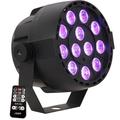 Ibiza - PAR-MINI-RGB3 - PAR-Scheinwerfer mit 12 RGB-LEDs mit je 3 W 3-IN-1 mit Strobe-Effekt - Schwarz