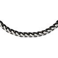 Stainless Steel Lobster Claw Closure Polished and Black Ip Plated Necklace Measures 7mm Wide Jewelry Gifts for Women - 61 Centimeters