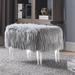 Rosdorf Park Melia Ottoman Faux Fur/Fur in Gray | 18 H x 23 W x 17 D in | Wayfair ROSP3683 40541930