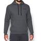 Under Armour Rival Fitted Pull Over, Breathable Running Hoodie Made of Stretchy Material, Hooded Jumper with Practical Kangaroo Pocket Men, Grey (Carbon Heather/Black (090)), 2XL