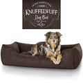 Knuffelwuff 13968-007 Hundebett Liam mit Vintage Aufdruck, XXL, 120 x 85 cm, braun