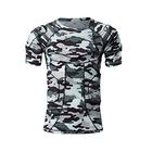TUOYR Body Safe Guard Padded Compression Sports Short Sleeve Protective T-Shirt Shoulder Rib Chest Protector Camo Suit for Football Basketball Paintball Rugby Parkour Extreme