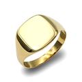 Jewelco London Men's Solid 9ct Yellow Gold Square Cushion Signet Ring