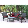 August Grove® Bellas 4 Piece Sofa Set w/ Cushions in Red | Outdoor Furniture | Wayfair AGGR5334 47322766