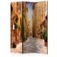 murando Decorative Room Divider Alley Town Mediterranean 135x172 cm / 54"x68" Single-Sided Folding Screen 3 Panels Room Partition Non-Woven Canvas Print Opaque Photo Display d-B-0077-z-b