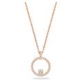 Swarovski Creativity pendant, Circle, White, Rose gold-tone plated