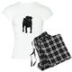 CafePress - Black Pug Pajamas - Womens Novelty Cotton Pajama Set, Comfortable PJ Sleepwear