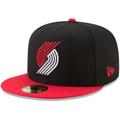 Men's New Era Black/Red Portland Trail Blazers Official Team Color 2-Tone 59FIFTY Fitted Hat