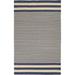 Blue/White 96 x 0.4 in Area Rug - Breakwater Bay Kinslee Striped Handwoven Cotton Blue/Beige Area Rug Cotton | 96 W x 0.4 D in | Wayfair