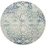 Blue 84 x 0.2 in Area Rug - Red Barrel Studio® Kashief Floral White/Area Rug Polyester | 84 W x 0.2 D in | Wayfair MTNA3684 40645229