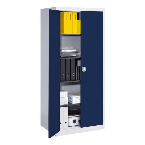 mauser Stahlschrank mit Flügeltüren 60 cm tief 5 OH breit grau, 120x195x60 cm Image