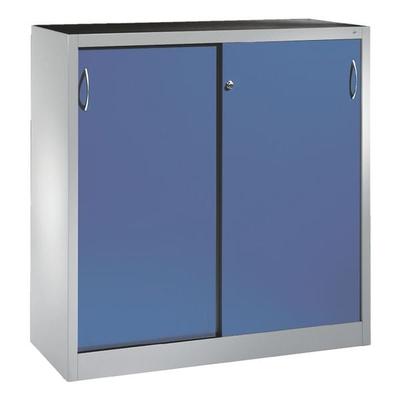 CP Stahlschrank mit Schiebetüren 120 x 120 cm blau, 120x120x60 cm