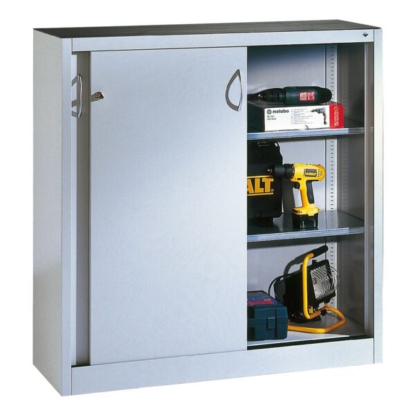 CP Stahlschrank mit Schiebetüren 160 x 100 cm grau, 160x100x50 cm