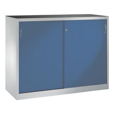 CP Stahlschrank mit Schiebetüren 160 x 120 cm blau, 160x120x40 cm