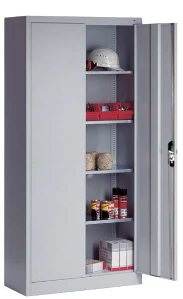 CP Stahlschrank mit Flügeltüren 120 x 195 cm grau, 120x195x50 cm