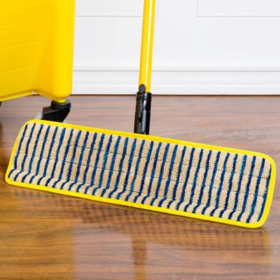 Rubbermaid® HYGEN™ FGQ81000YL00 18" Yellow Microfiber Hook & Loop Super Scrubber Wet Mop Pad