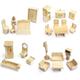 Freda - Wooden Dolls House Furniture Set - 28 Pieces + Baby Crib