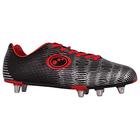 Optimum Senior Viper Razor Rugby Boots - Sturdy Material, Moulded Studs, Easy Fasten Lace-Up Rugby Boots - Lightweight, Flexible and Comfortable Fit Mesh Lining Boots - Black/Silver/Red, Size 7