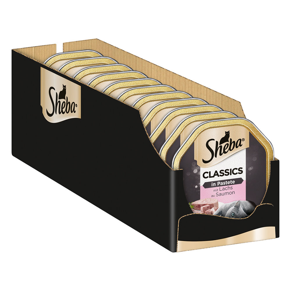 Sheba Vaschette 44 x 85 g Umido per gatto - Paté Classic - con Salmone